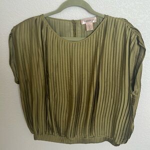 🫒 Bailey 44 Olive Green Pleated Blouse Size Large